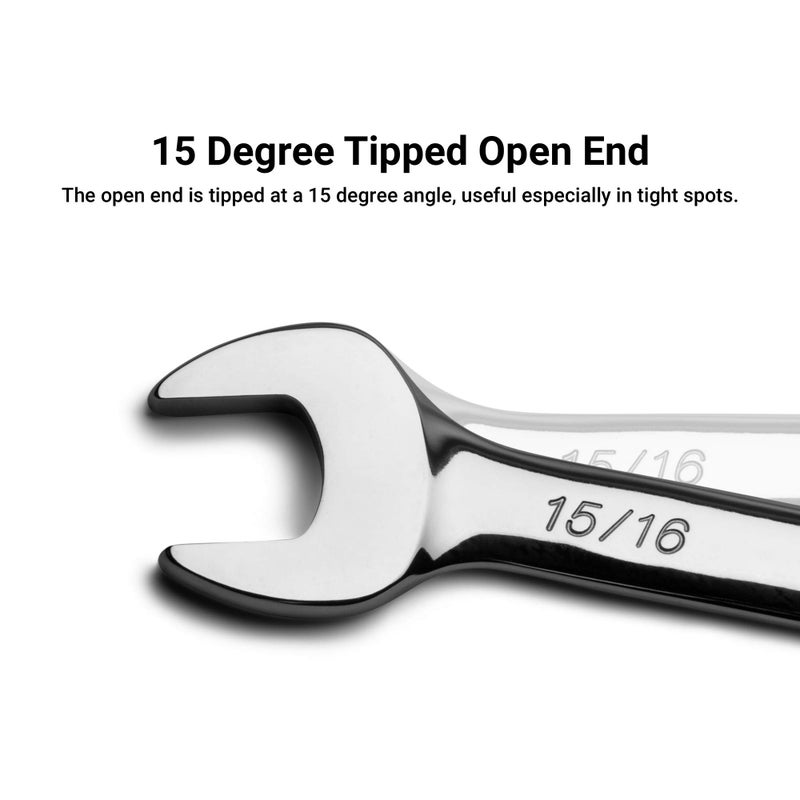Capri Tools 9/16-inch Combination Wrench, 12 Point, SAE, Chrome (1-1406) - Image 5